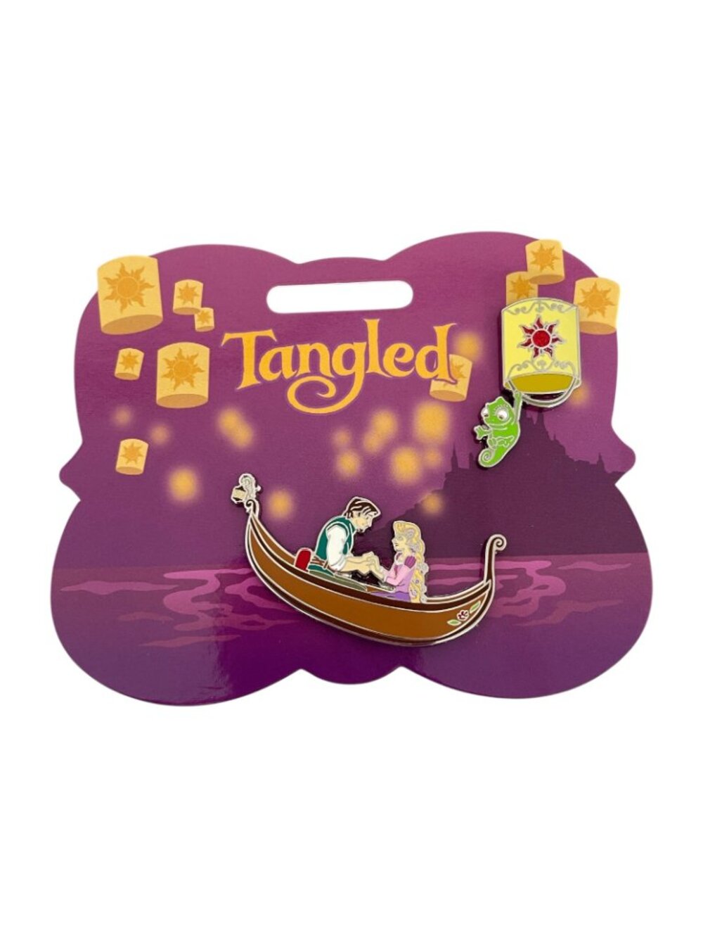 Disney Store Tangled Rapunzel Flynn Rider Pascal 2 Pin Set - Picture 3 of 9